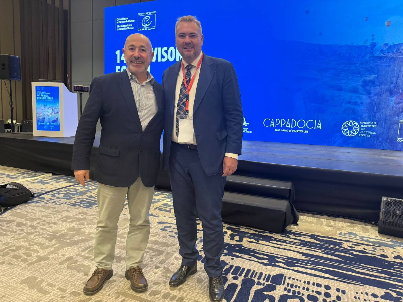 Mr. Rui Gomes, Executive Secretary of the Cultural Routes Program and HCR President Mr. Arnold Klingeis