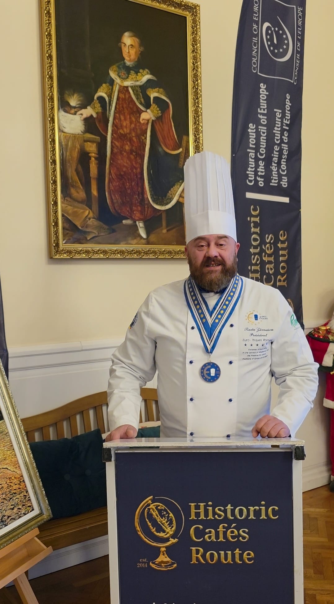 Master Chef Radu Zărnescu introducing the team of 48 chefs participating at the event as well as mentioning some of the culinary highlights of the evening