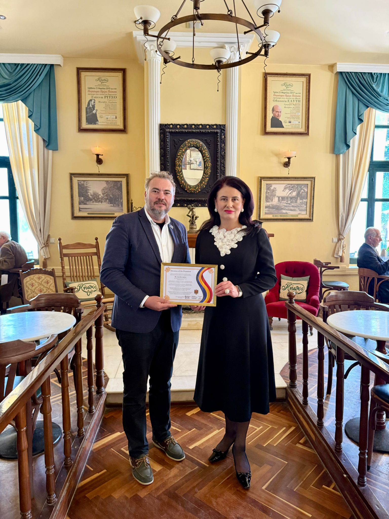 Ms Aurelia Salicov - HCR/MD & CFO with Mr. Arnold Klingeis, President of the Historic Cafes Route